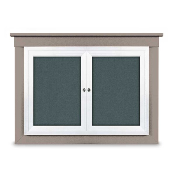 36"x36" 1-Door Enclosed Letterboard, Burgundy Vinyl/Walnut